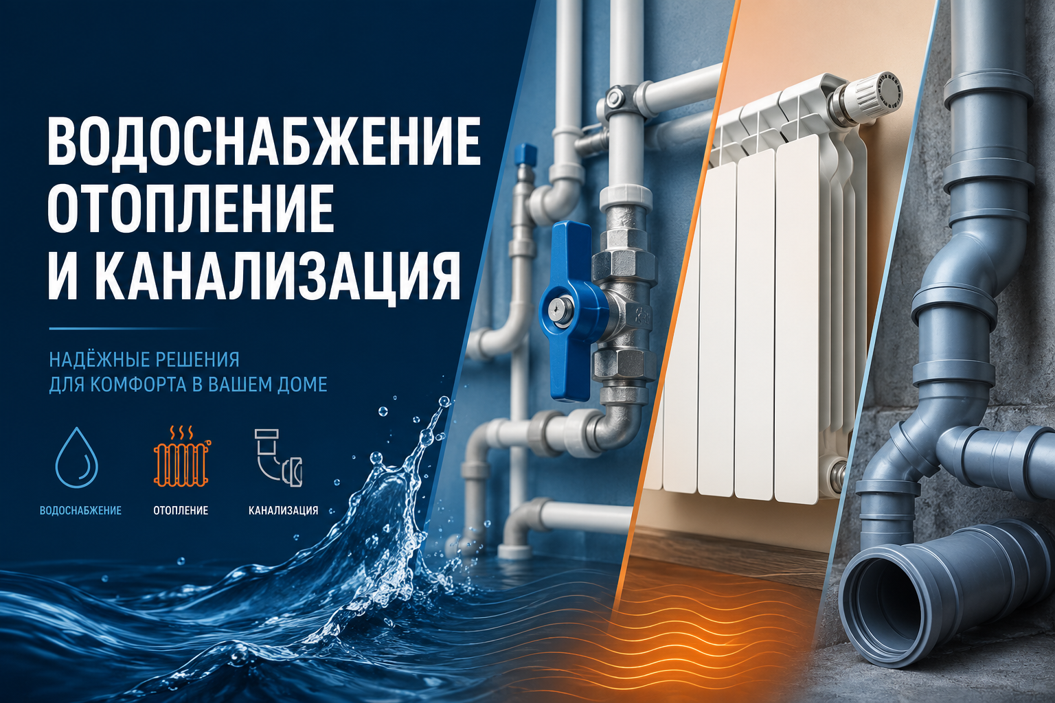 Водоснабжение, отопление и канализация